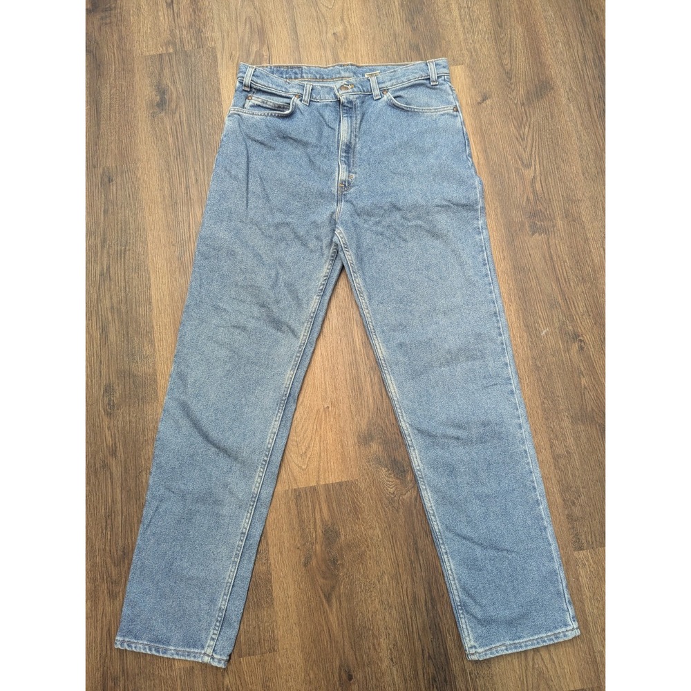 Levis 540 Jeans Mens 38x34 Blue‎ Med Wash Made In USA Brown Tab 90s Flex Denim